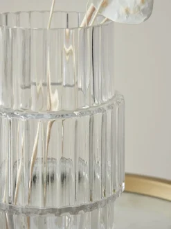Vazen*Next Small Ribbed Glass Vase Wissen