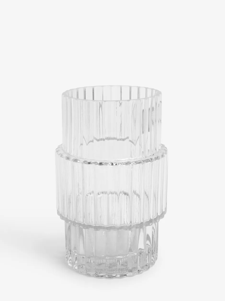 Vazen*Next Small Ribbed Glass Vase Wissen