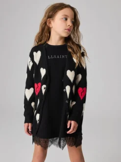 Gebreide Kleding*smALLSAINTS Amore Hart Meisjes Lang Gebreid Vest