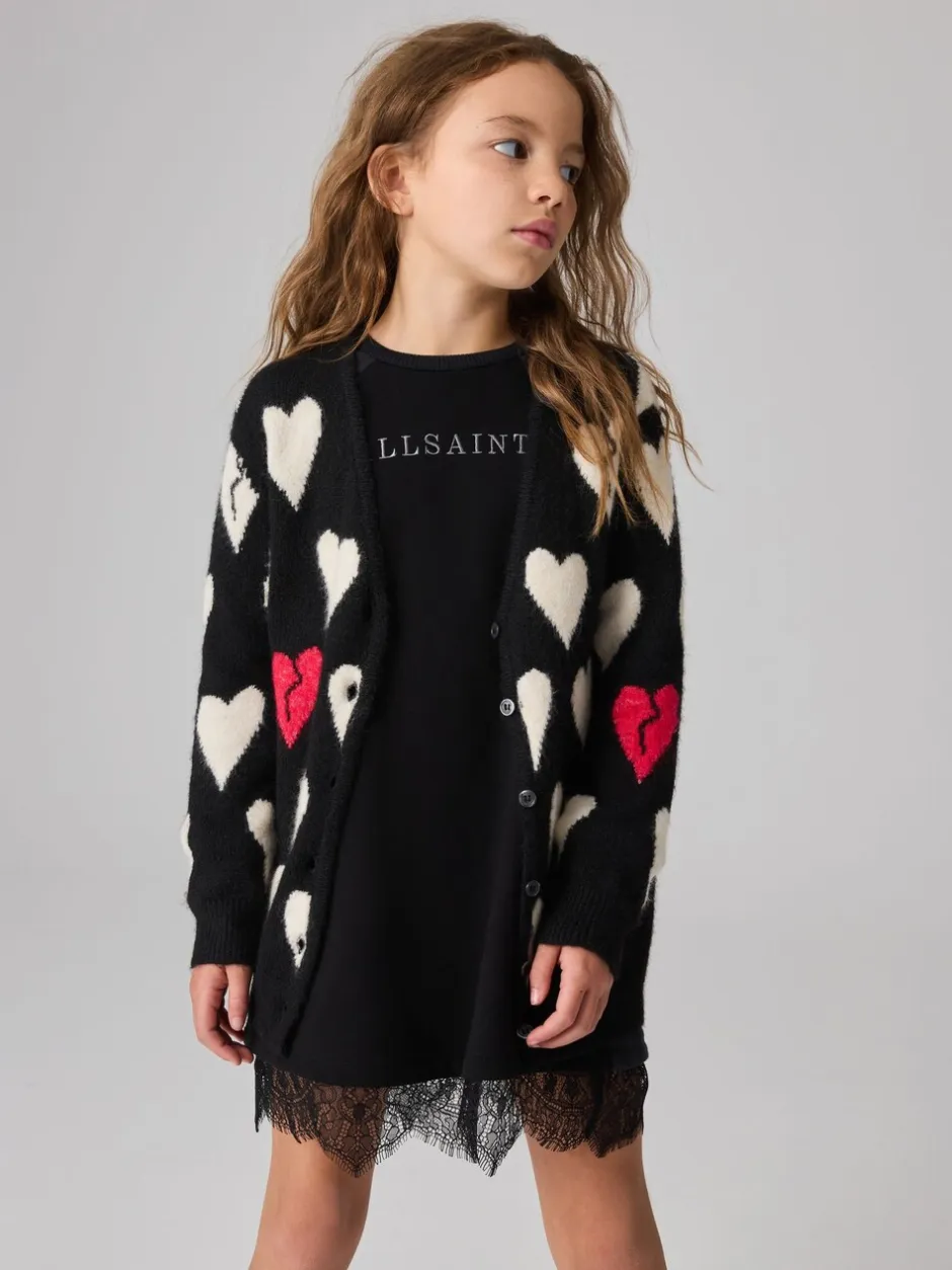 Gebreide Kleding*smALLSAINTS Amore Hart Meisjes Lang Gebreid Vest