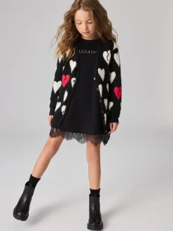 Gebreide Kleding*smALLSAINTS Amore Hart Meisjes Lang Gebreid Vest