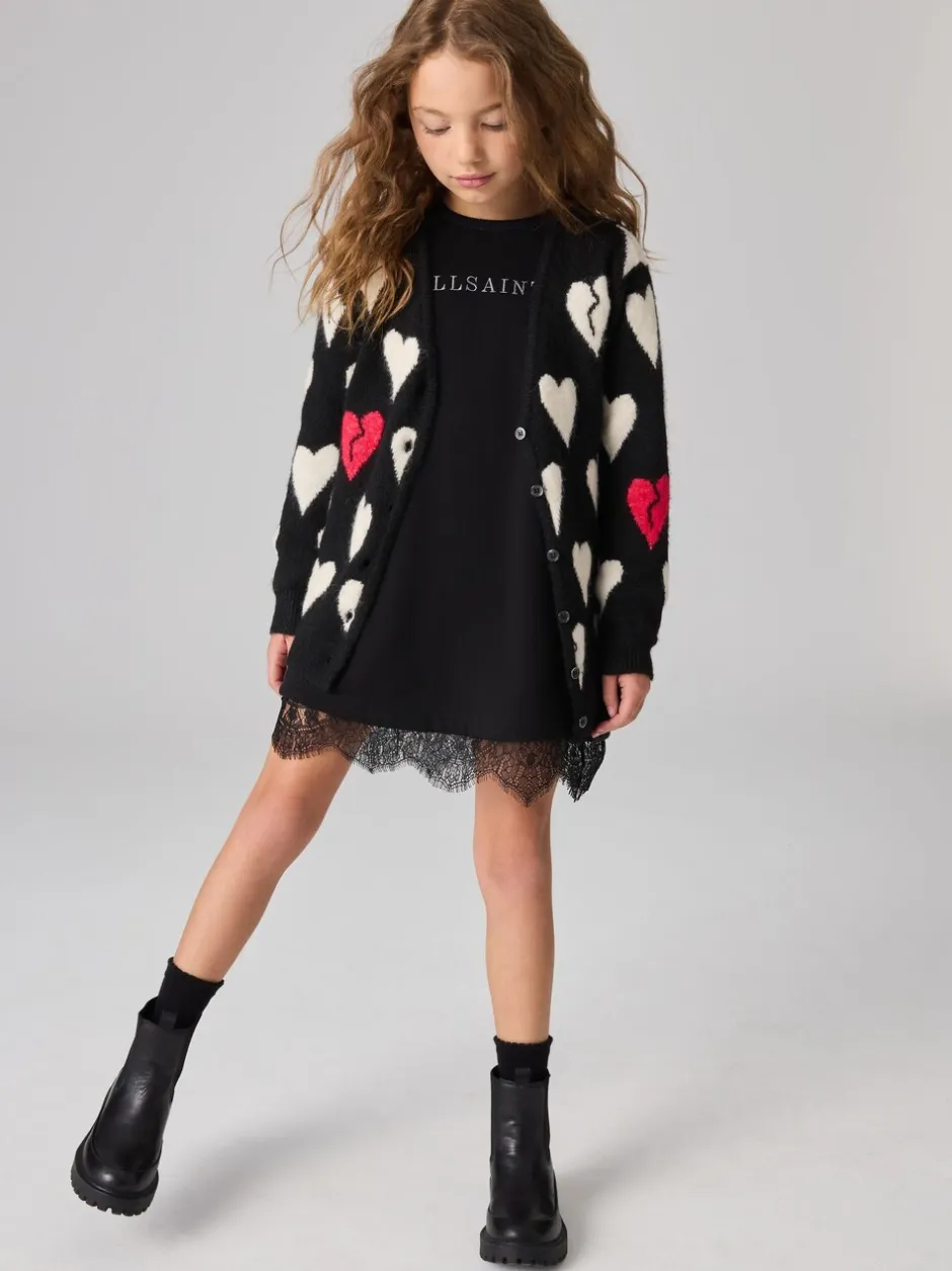 Gebreide Kleding*smALLSAINTS Amore Hart Meisjes Lang Gebreid Vest