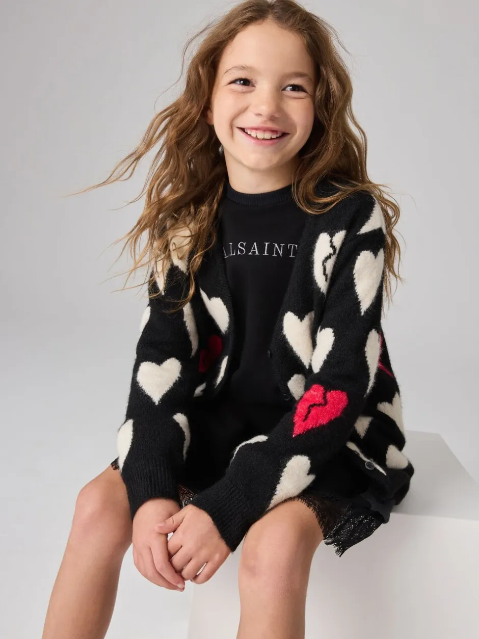 Gebreide Kleding*smALLSAINTS Amore Hart Meisjes Lang Gebreid Vest