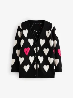 Gebreide Kleding*smALLSAINTS Amore Hart Meisjes Lang Gebreid Vest