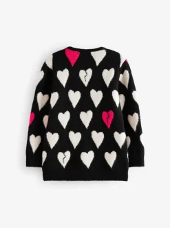 Gebreide Kleding*smALLSAINTS Amore Hart Meisjes Lang Gebreid Vest