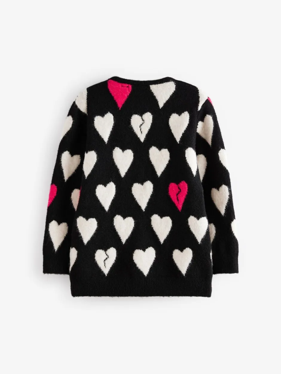 Gebreide Kleding*smALLSAINTS Amore Hart Meisjes Lang Gebreid Vest