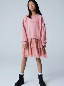 Gebreide Kleding*smALLSAINTS Amphia Flocked Logo Sweat Mock Dress