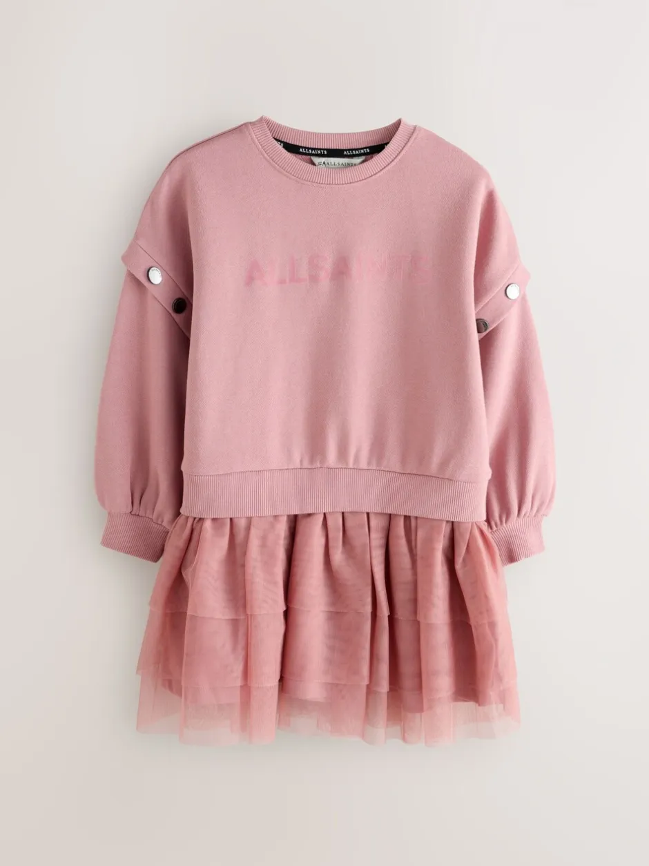 Gebreide Kleding*smALLSAINTS Amphia Flocked Logo Sweat Mock Dress