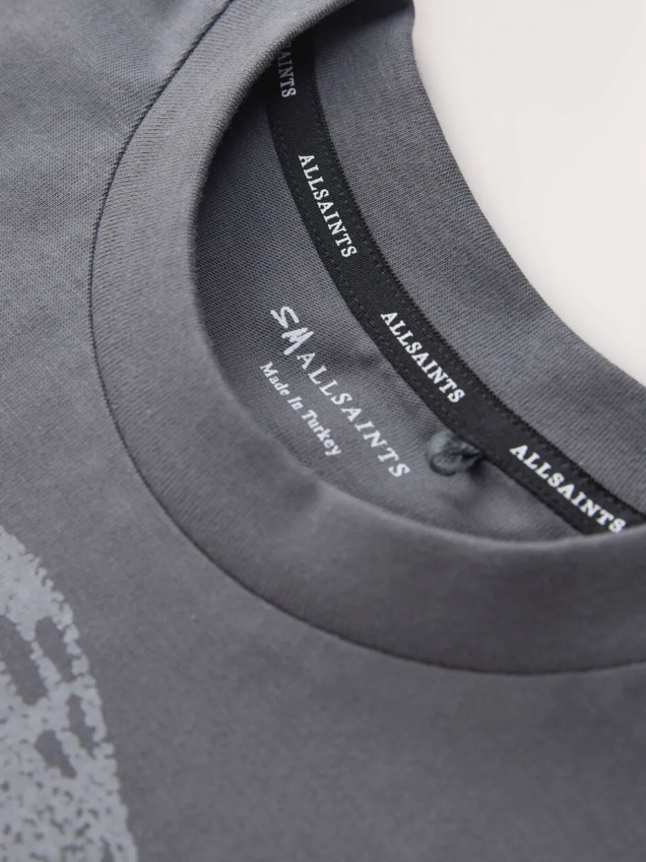 T-Shirts|smALLSAINTS Asymmetric Hem Crew Neck Cotton T-Shirt