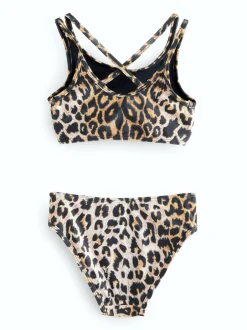 Badkleding|smALLSAINTS bikiniset met bandjes en logoprint