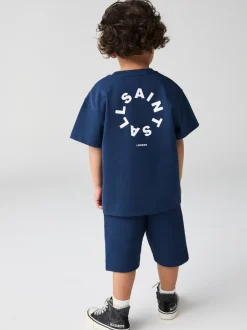 Shorts*smALLSAINTS Tierra set van T-shirt en sweatshorts voor jonge jongens, van 100% katoen