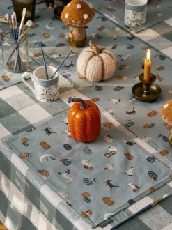 Tafellinnen En Placemats |Sophie Allport Paws & Pumpkins wasbare placemats set van 2