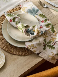 Tafellinnen En Placemats |Sophie Allport Set of 4 Orchard Birds Napkins