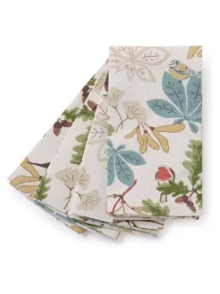 Tafellinnen En Placemats |Sophie Allport Set of 4 Orchard Birds Napkins