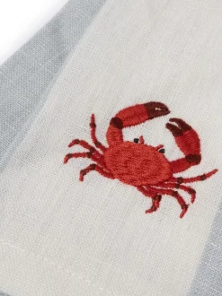 Tafellinnen En Placemats *Sophie Allport set van 4 linnen servetten met kustthema borduursel