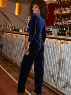 Jumpsuits En Playsuits*Sosandar Velvet Wrap Jumpsuit