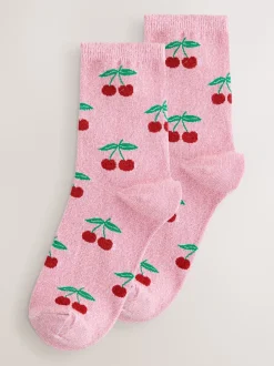 Sokken En Panty's*Next - 1 Pack Ankle Socks in a Gift Box Sparkle Cherries
