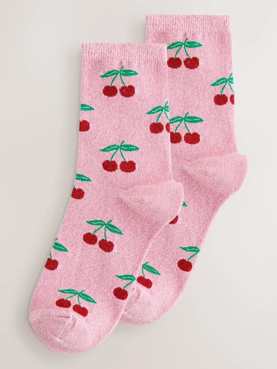 Sokken En Panty's*Next - 1 Pack Ankle Socks in a Gift Box Sparkle Cherries