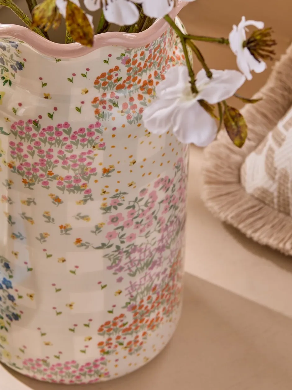Vazen*Next Spring Floral Ceramic Vase