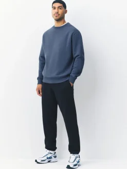 Sweaters En Hoody´S|Sweaters En Hoody´S|Next Staalblauw - Normale Pasvorm - Heavyweight Cotton Rich Crew Neck Sweatshirt