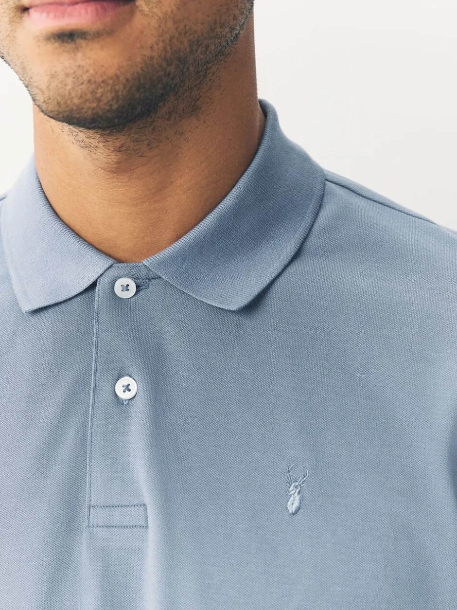 Poloshirts*Next Staalblauw - Normale Pasvorm - Piqué poloshirt met korte mouwen