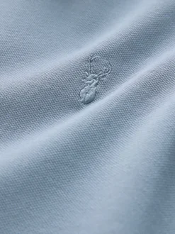 Poloshirts*Next Staalblauw - Normale Pasvorm - Piqué poloshirt met korte mouwen
