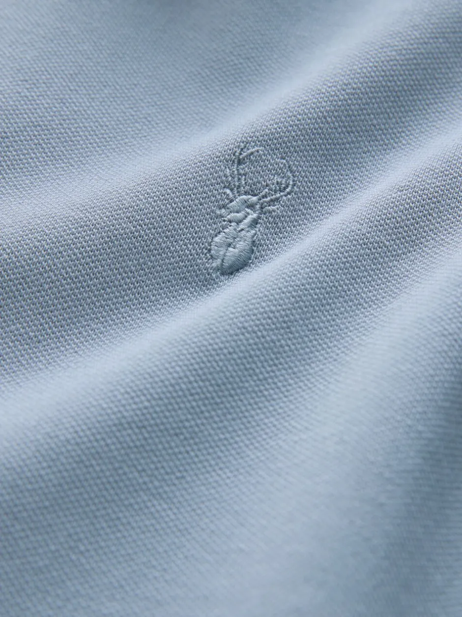 Poloshirts*Next Staalblauw - Normale Pasvorm - Piqué poloshirt met korte mouwen