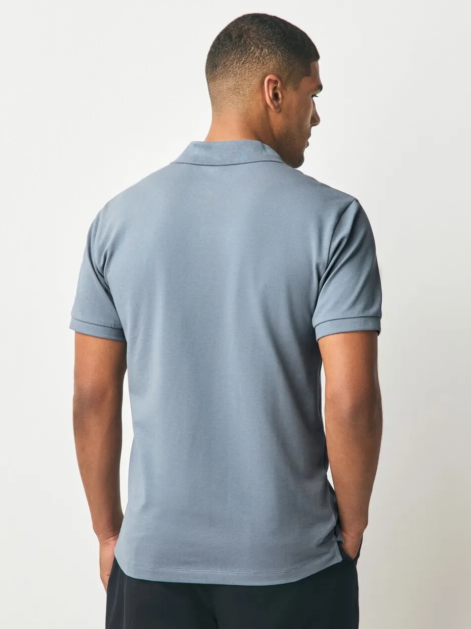 Poloshirts*Next Staalblauw - Slim Fit - Piqué poloshirt met korte mouwen