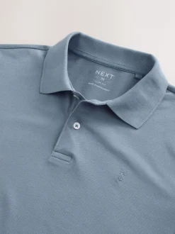 Poloshirts*Next Staalblauw - Slim Fit - Piqué poloshirt met korte mouwen