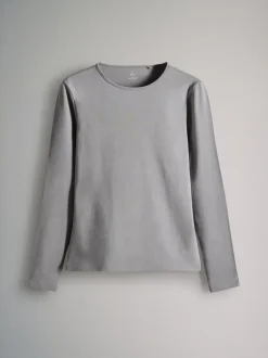 Tops En T-Shirts*The Set - - 7 T-shirts met lange mouwen en ronde hals Strepen/Zwart/Grijs/Wit
