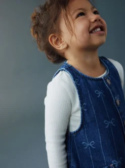 Jumpsuits En Playsuits*Next Strikjesprint - Sleeveless Denim Jumpsuit (3mths-8yrs)
