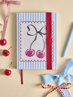 Thuiskantoor*Next Stripe Cherry Bow A5 Lined Notebook
