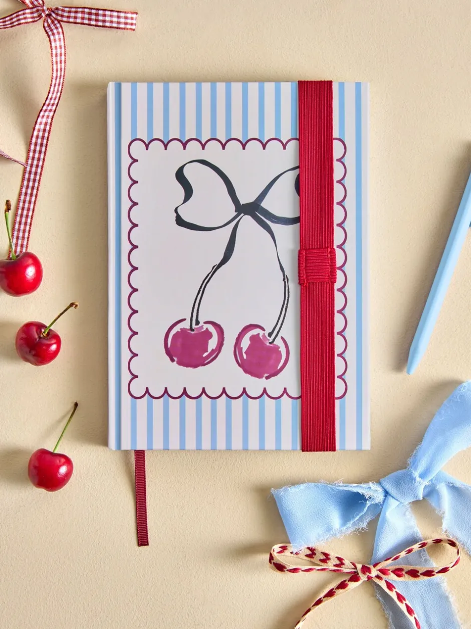 Thuiskantoor*Next Stripe Cherry Bow A5 Lined Notebook