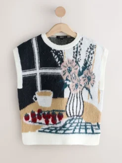 Gebreide Kleding|Tops En T-Shirts|Next - Gebreide tanktop Tafereel op tafel