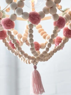 Lampenkappen|Verlichting*Next Tahlia - Eenvoudig te monteren lampenkap met pompons in kroonluchterstijl