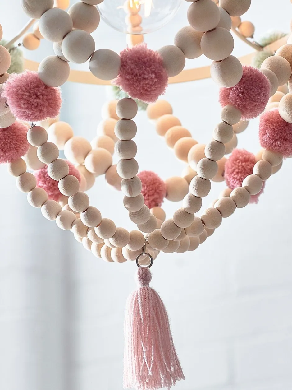 Lampenkappen|Verlichting*Next Tahlia - Eenvoudig te monteren lampenkap met pompons in kroonluchterstijl