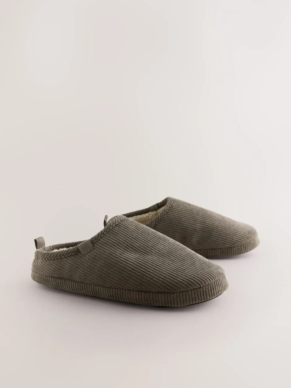 Pantoffels|Loungewear*Next - Corduroy pantoffelmuiltjes Taupe