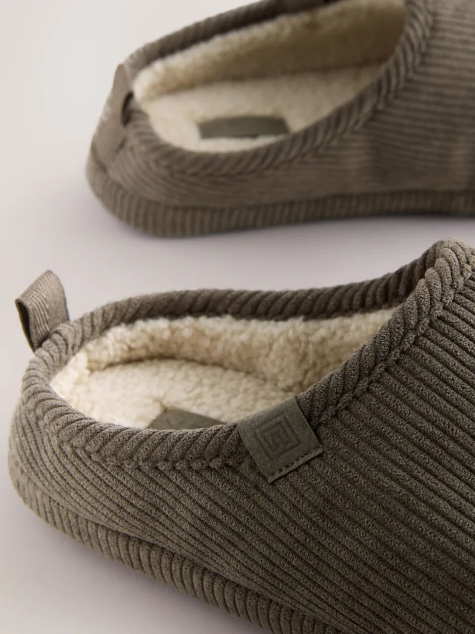 Pantoffels|Loungewear*Next - Corduroy pantoffelmuiltjes Taupe