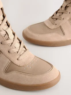 Sneakers|Next - Forever Comfort® sneakers met sleehak en veters Taupe