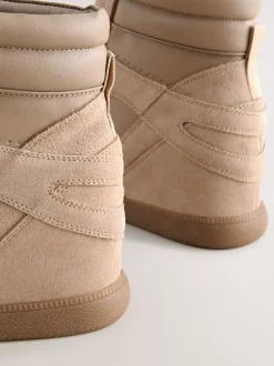 Sneakers|Next - Forever Comfort® sneakers met sleehak en veters Taupe