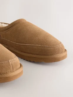 Pantoffels|Loungewear*Next - Signature Suede Faux Fur Lined Slippers Taupe