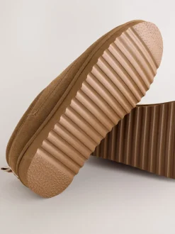 Pantoffels|Loungewear*Next - Signature Suede Faux Fur Lined Slippers Taupe