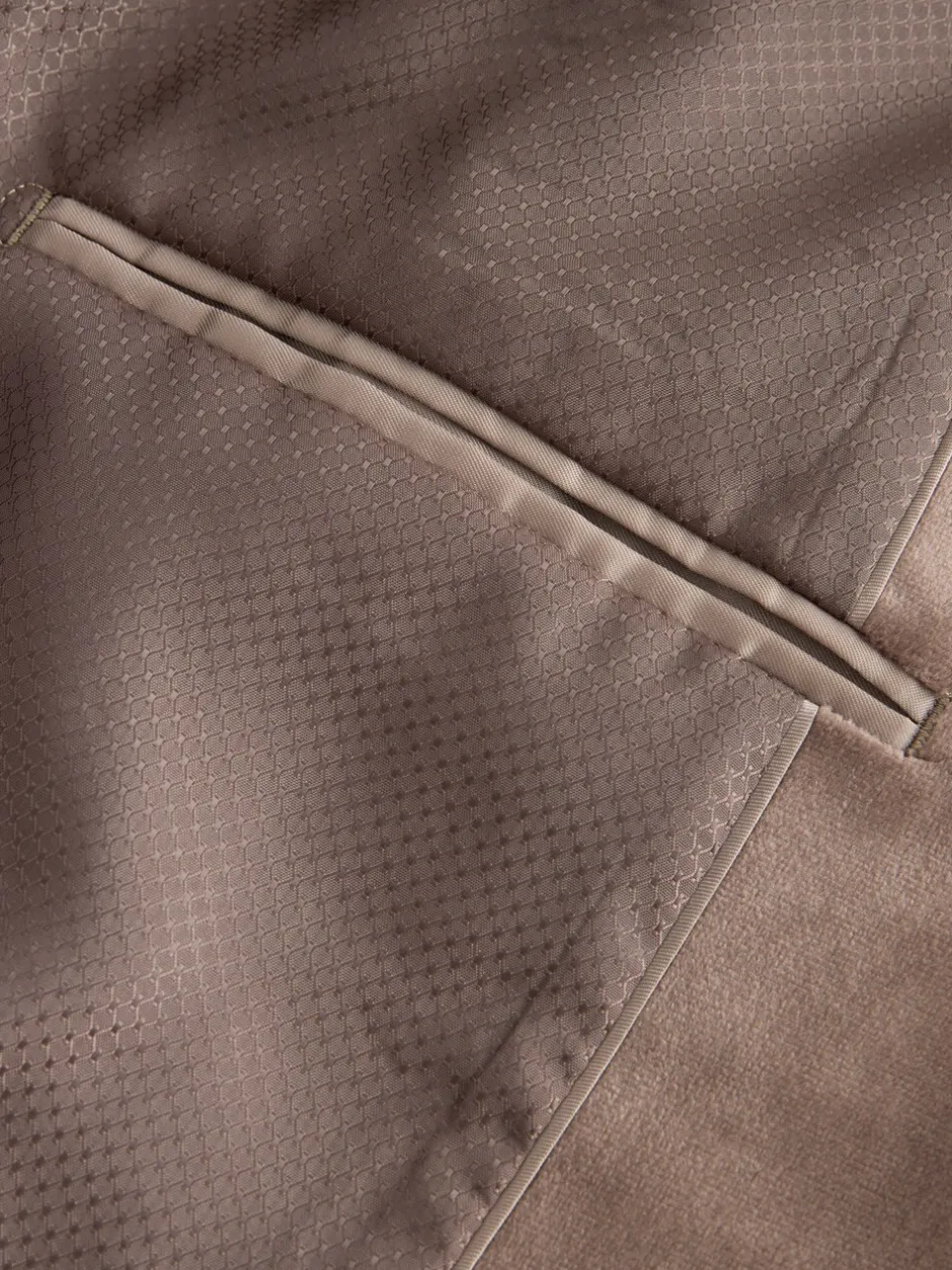 Blazers En Business-Jasjes|Smokings En Feestkleding*Next - Slim Fit - Velvet blazer met zelfrevers Taupe