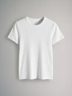 Tops En T-Shirts*The Set Taupe Brown/Light Brown/Blue/Light Blue/Cream - 5 Pack Korte Mouw Geribd T-shirt