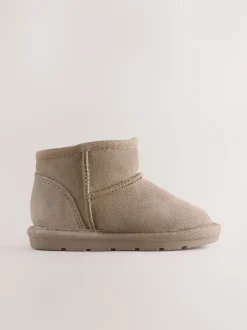 Boots|Next - Laarzen van suède met warme voering Taupe bruin
