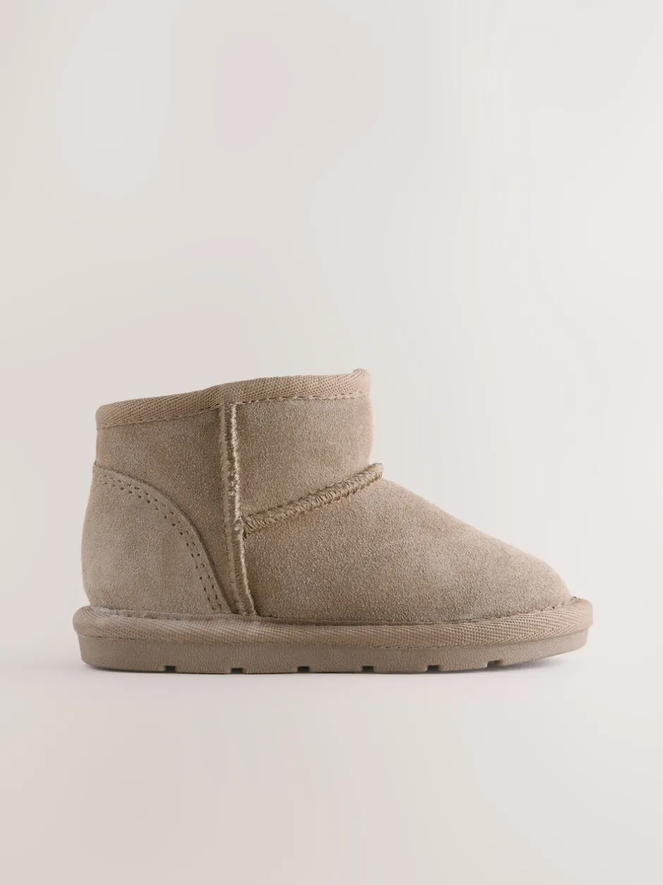Boots|Next - Laarzen van suède met warme voering Taupe bruin