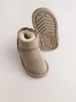 Boots|Next - Laarzen van suède met warme voering Taupe bruin