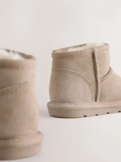 Boots|Next - Laarzen van suède met warme voering Taupe bruin