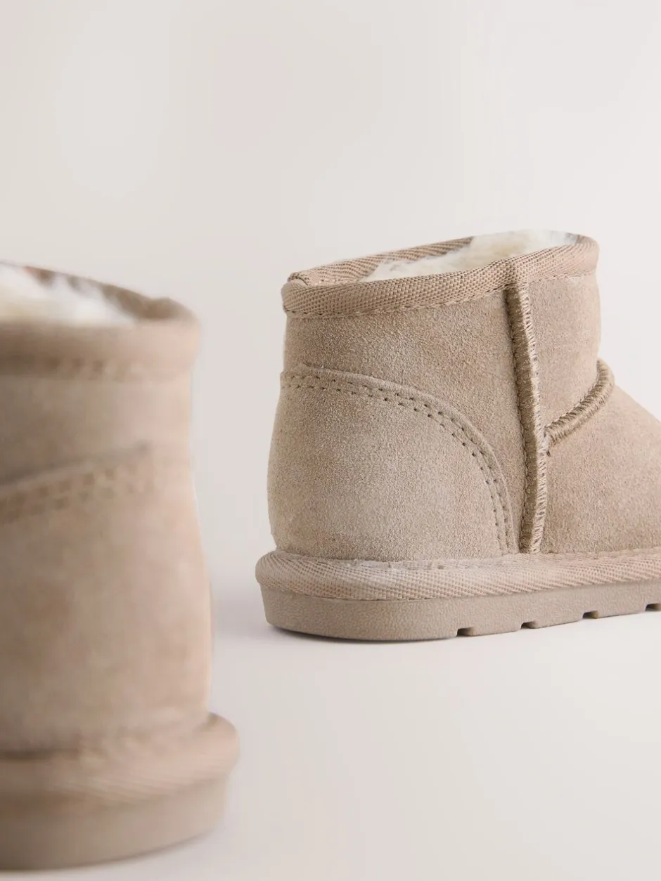 Boots|Next - Laarzen van suède met warme voering Taupe bruin