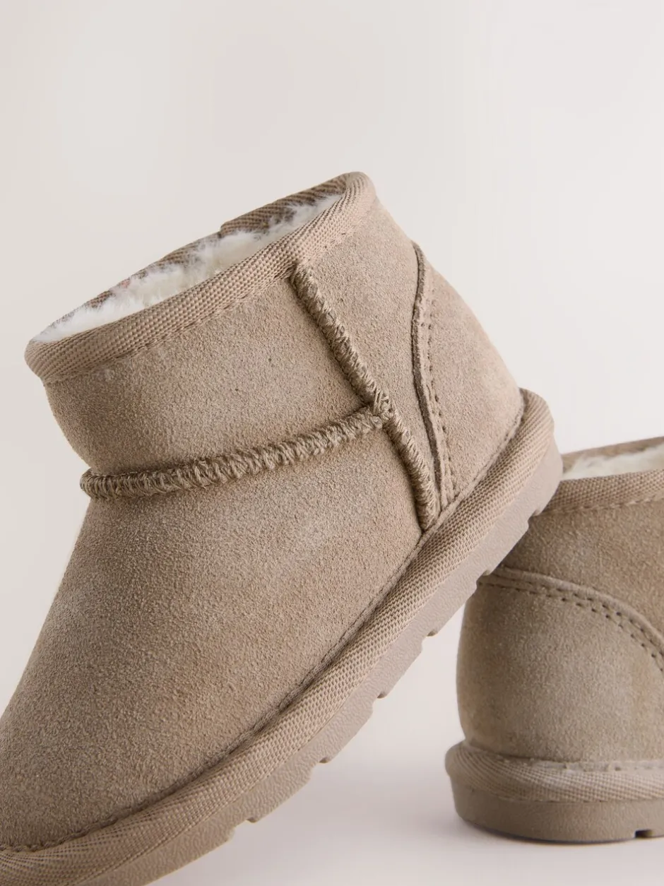 Boots|Next - Laarzen van suède met warme voering Taupe bruin